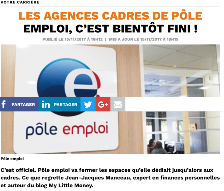 Les agences cadres de Pôle emploi, c'est bientôt fini !