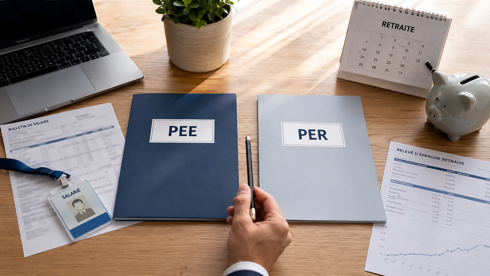 le PEE évoque l’épargne salariale et l’entreprise ; le PER évoque la retraite et la fiscalité à long terme.